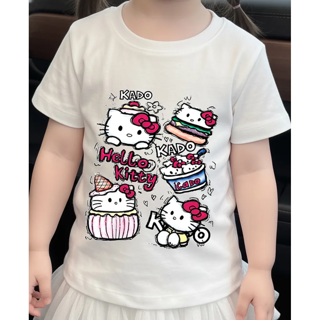 Áo thun cho bé gái Kado vải cotton thoáng mát dày dặn Hello Kitty cổ tròn in mix 2867_thumbnail_9