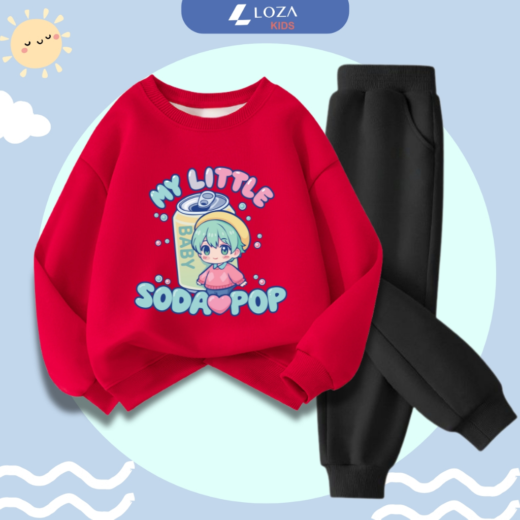 Set bộ nỉ bé trai, bé gái in hình SODA POP - Loza Kids BI547_thumbnail_2