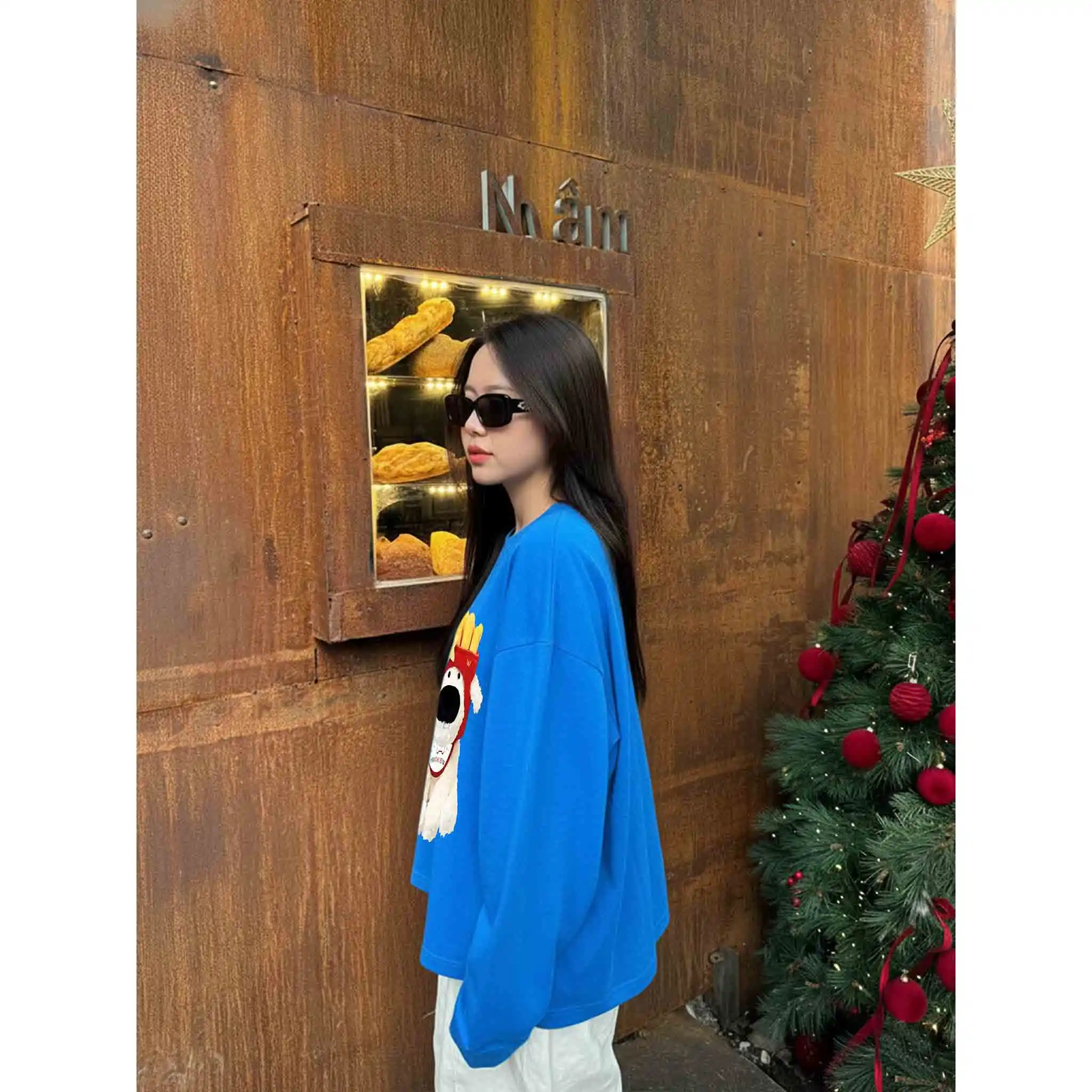 Áo thun form boxy tay dài Miucho vải cotton thoáng mát thoải mái dễ phối hình cũn in mix 2801_thumbnail_3