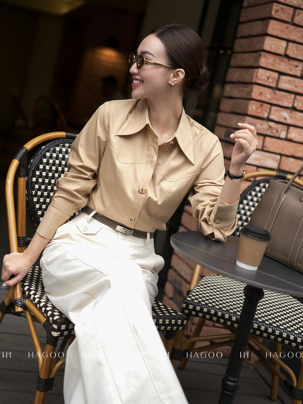 Áo sơ mi cúc trang trí xẻ sau HAGOO_thumbnail_11