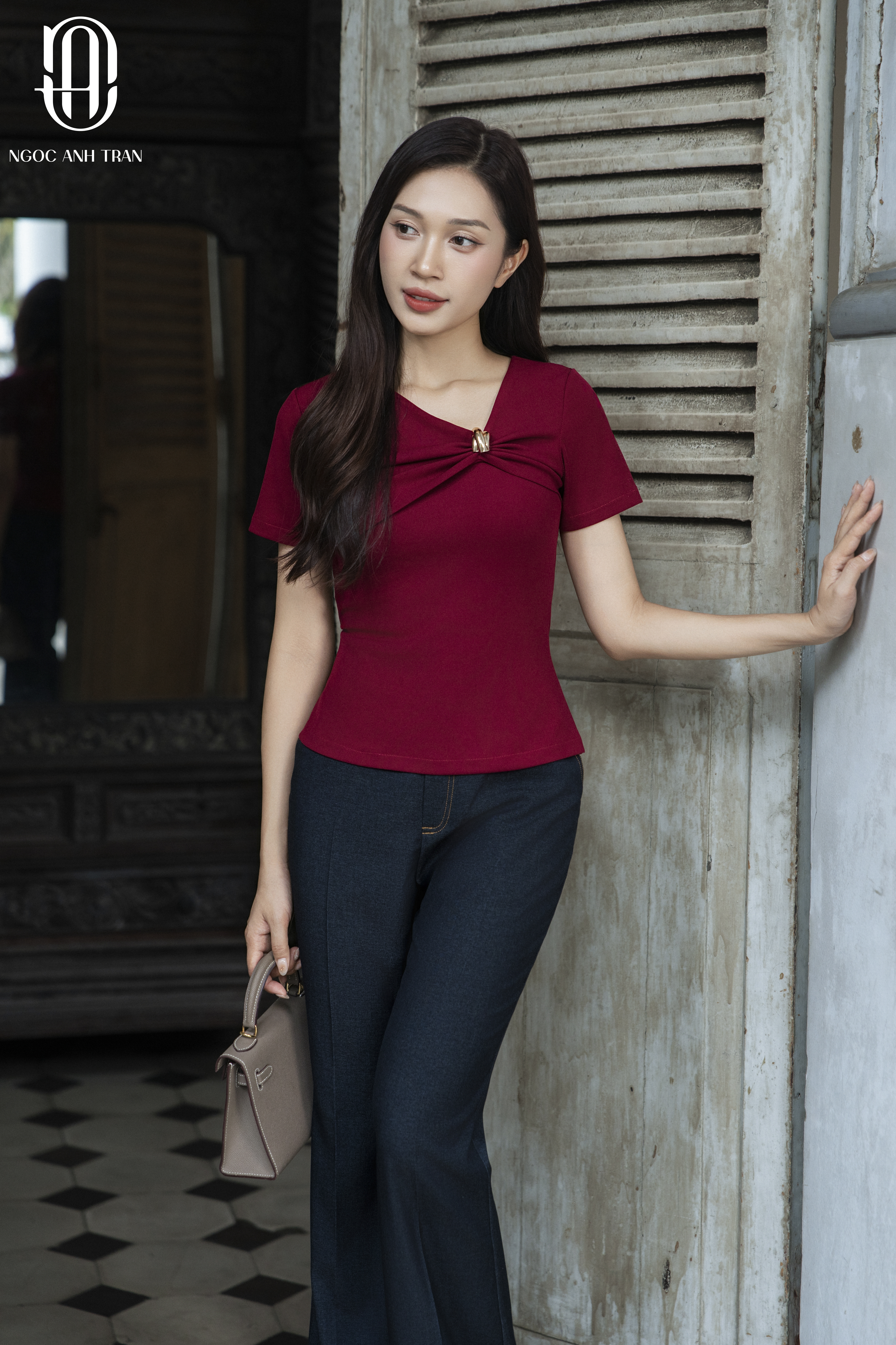 Q052 - Quần ống vảy denim mềm