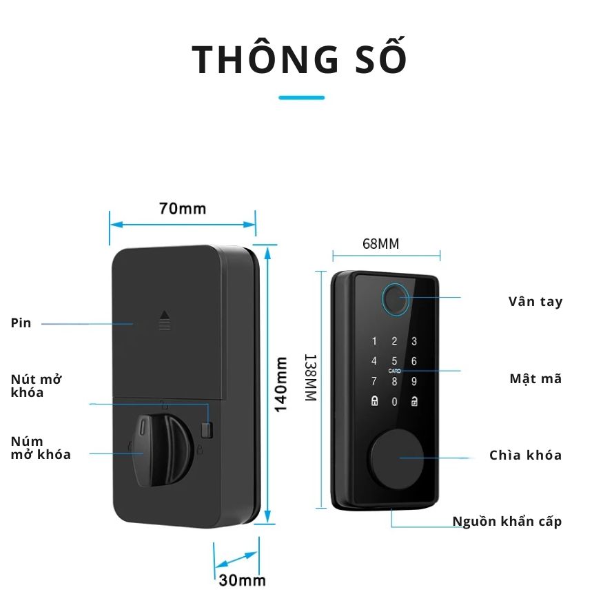 Khóa Cửa Thông Minh Kachi MK44 – Mở Khóa App Tuya + Vân tay + Chìa khóa + Thẻ từ + Mã số_thumbnail_11