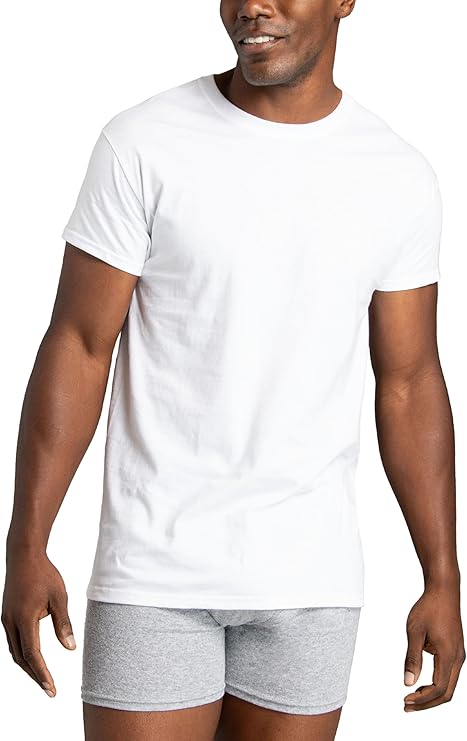 6 pack Men’s Lightweight Crew Tee – Breathable, Tagless Undershirt for Daily Wear