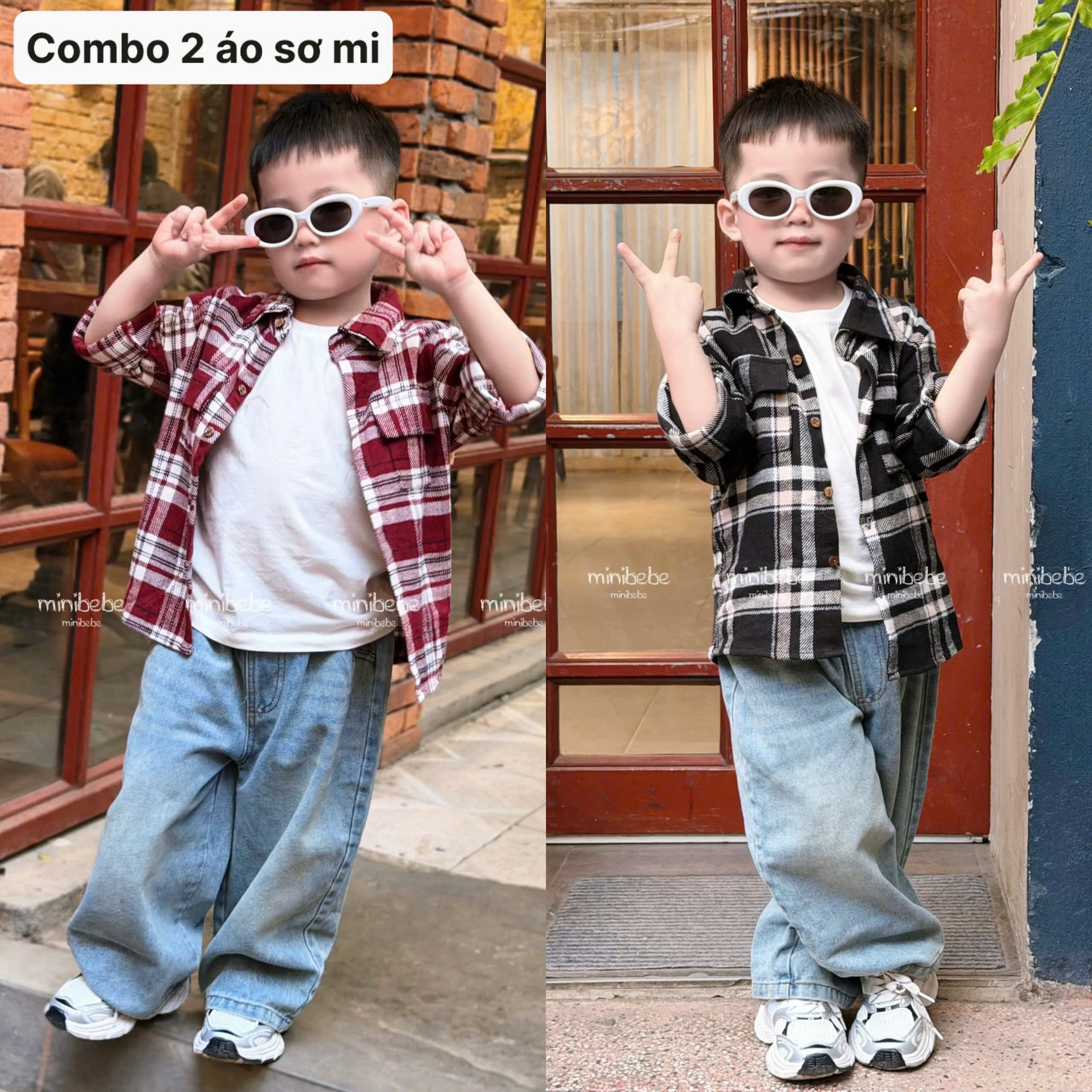 N86 SET 2 ÁO SƠ MI SỌC DÀI TAY- A106.276