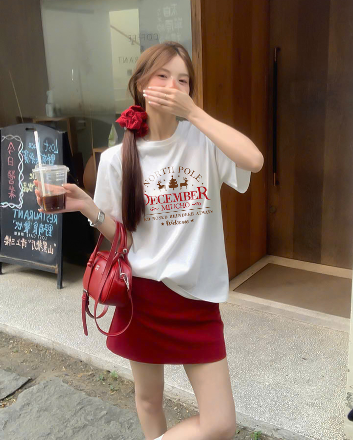 Áo thun nữ giáng sinh noel form vừa regular vải cotton 4c thoáng mát 1766 Miucho Chic Chic in mix_thumbnail_5