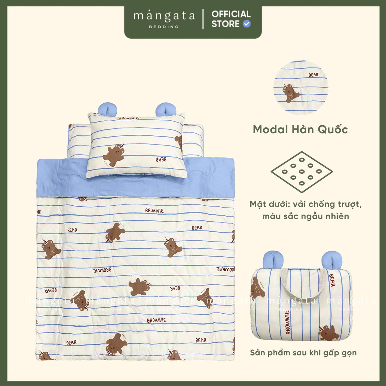 Mẫu Gấu Brownie - Bộ chăn gối gấp gọn đi học_thumbnail_1