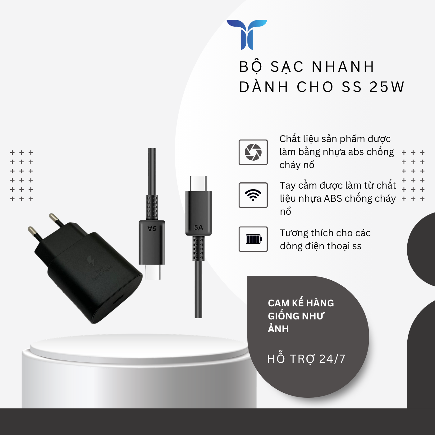 T-ECO SHOP | Bộ Sạc Nhanh 25W Type-C – Sạc Siêu Tốc, Kèm Cáp 1m/2m Cho Android_thumbnail_1