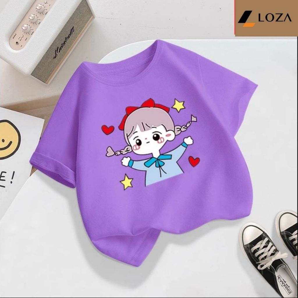 Áo thun bé gái in cô gái nhiều màu sắc - Loza Kids AT2427_thumbnail_1