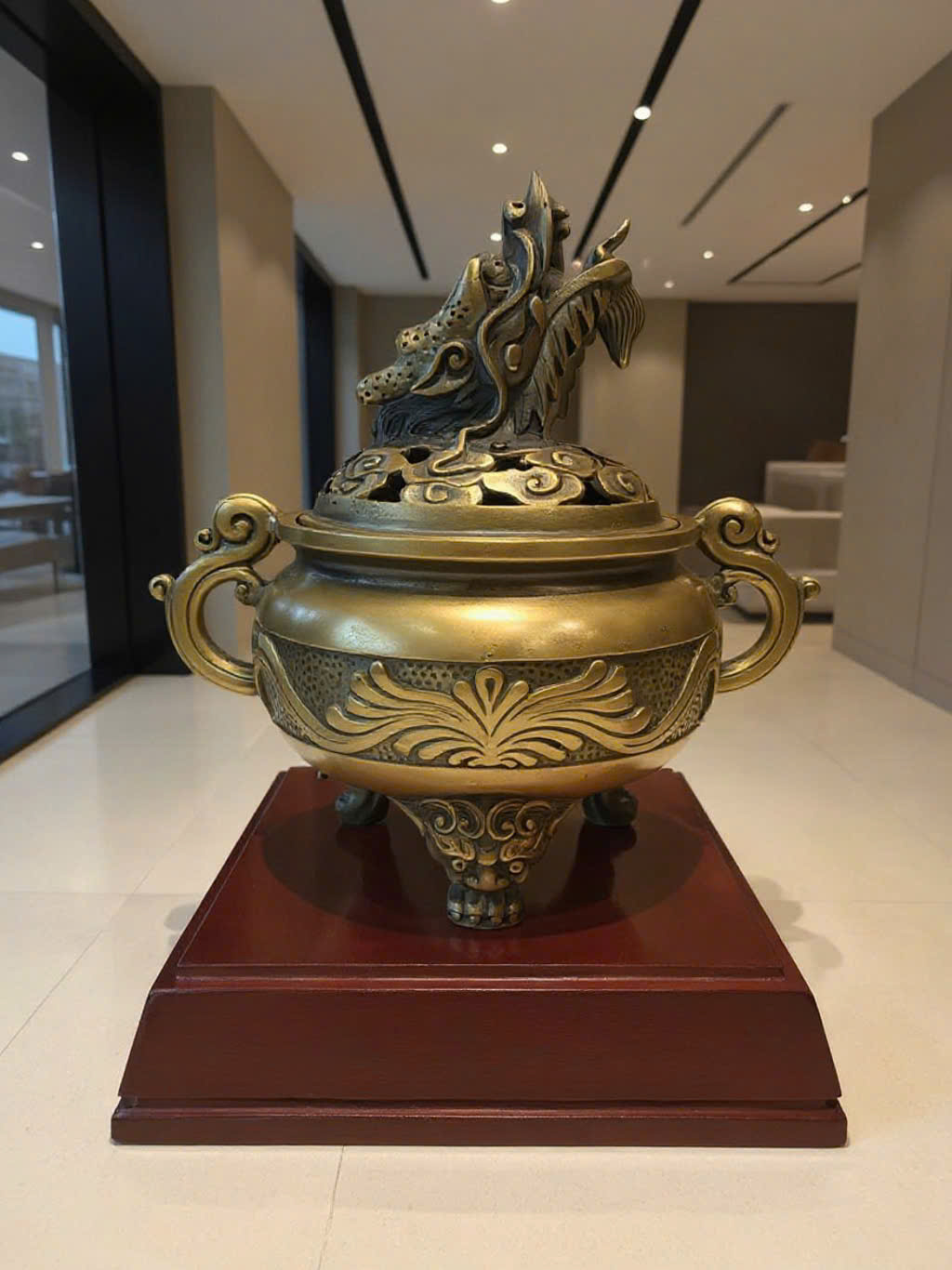 Lư xông trầm bằng đồng 