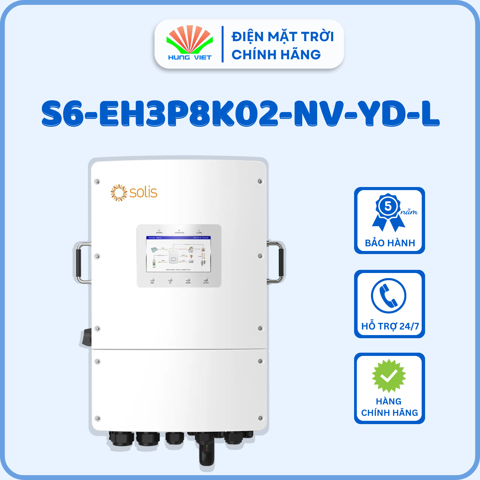Inverter hybrid Solis S6-EH3P8K02-NV-YD-L