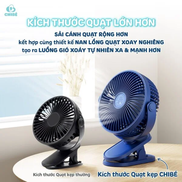QUẠT KẸP TÍCH ĐIỆN CHIBÉ - Xanh Than_thumbnail_1
