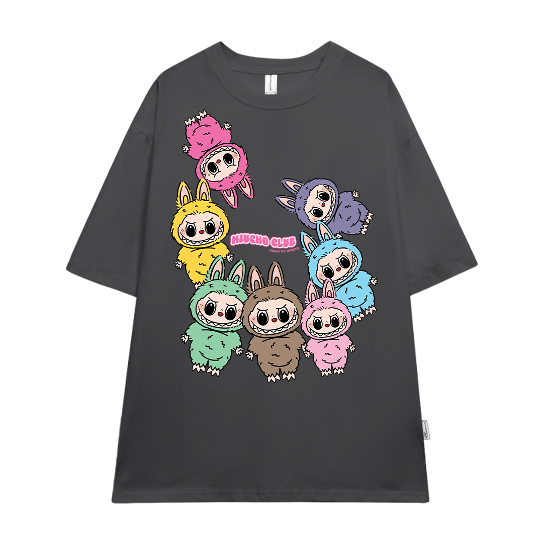 Áo phông labubu dễ thương form rộng ATD1451 Miucho vải cotton cổ tròn in mix_thumbnail_18