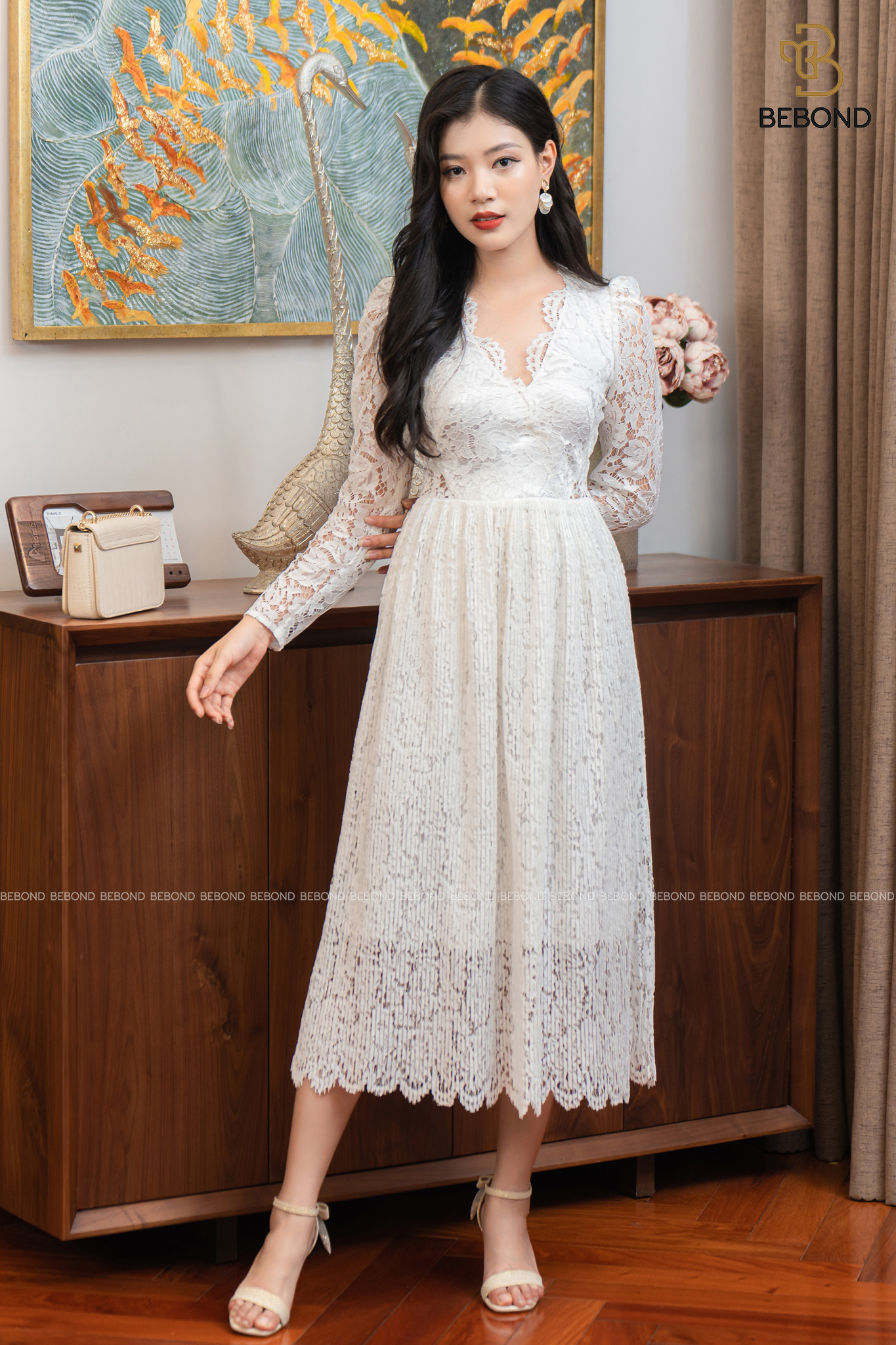 Đầm ren cổ tim - TRẮNG - Martha Dress_thumbnail_3