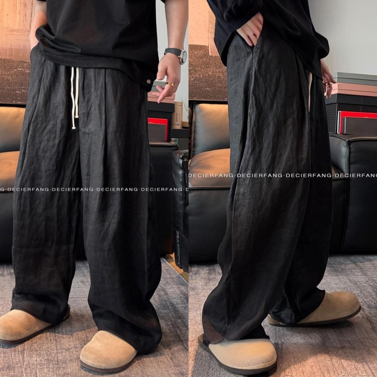 Quần Ống Rộng Linen Trắng Form Suông – Phong Cách Hàn Quốc Dễ Phối Đồ ( HAKU )