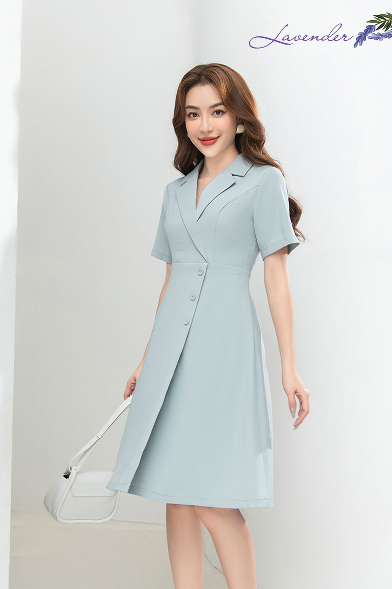 Đầm xòe cổ ve nẹp chồng D2702_thumbnail_1