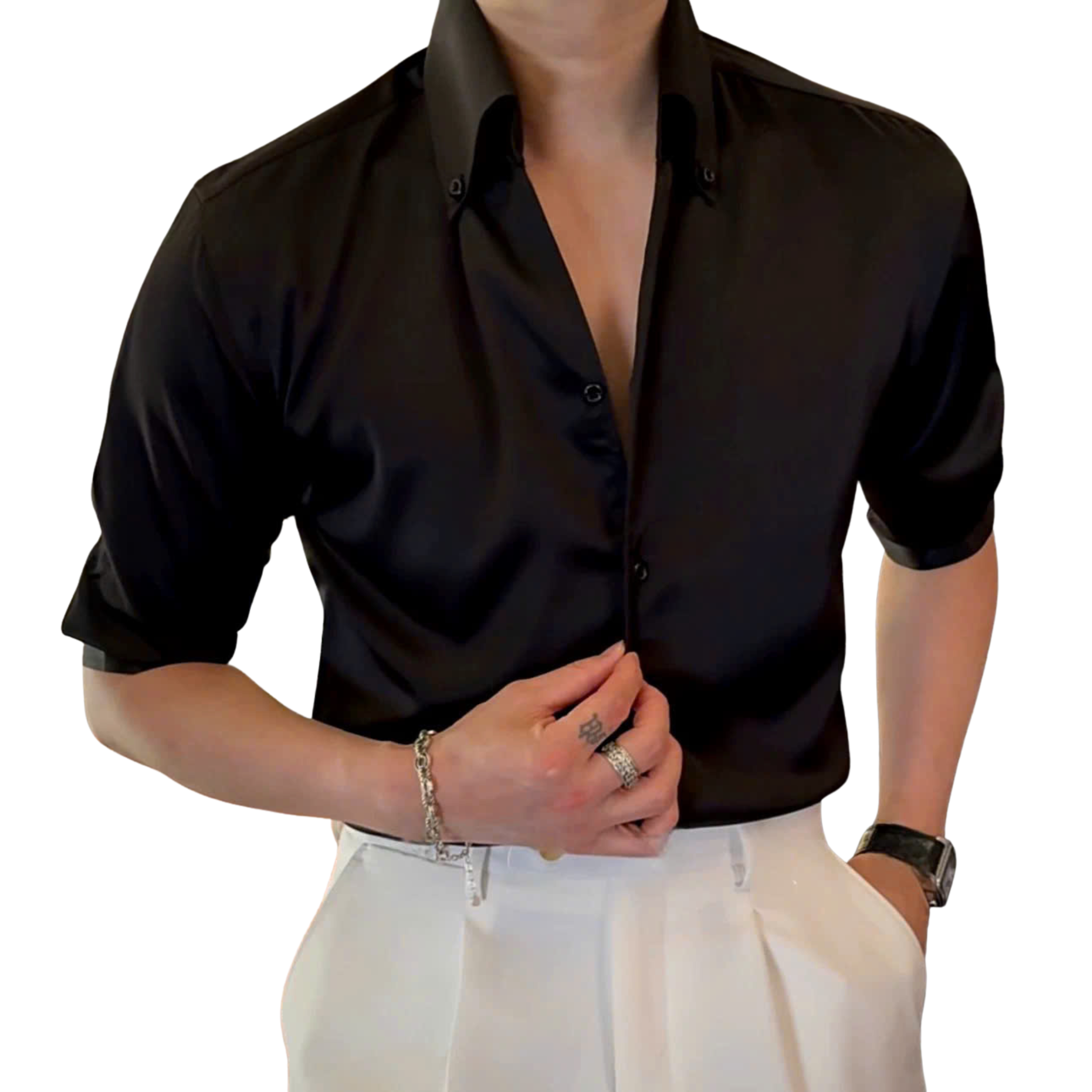 Áo Sơ Mi Riviera Cổ Button-Down Tay Lỡ