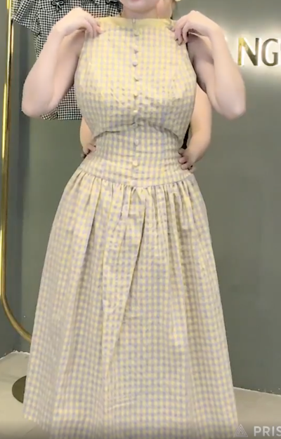 Đầm Xoè Caro Cúc Dọc_thumbnail_7