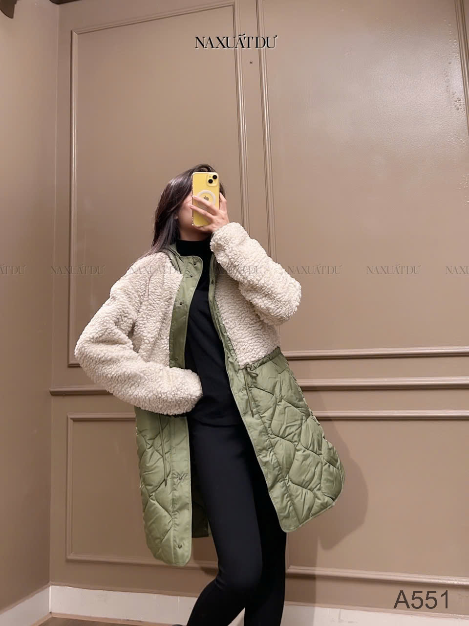 Áo khoác phao phối lông -  A551 (SALE)