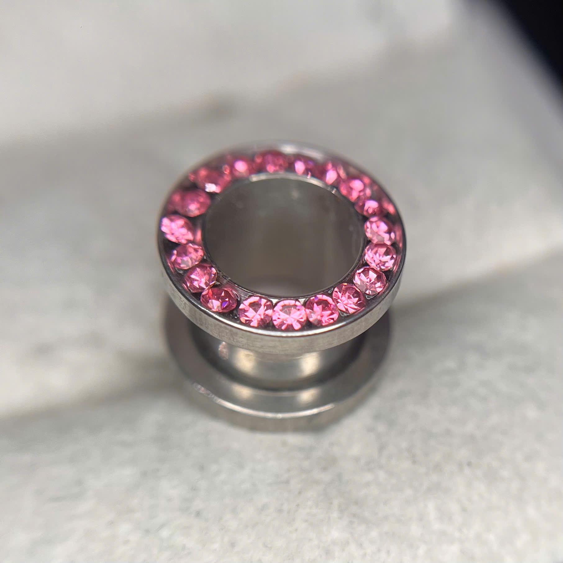 Khuyên nong thép kim cương hồng size 10._thumbnail_2