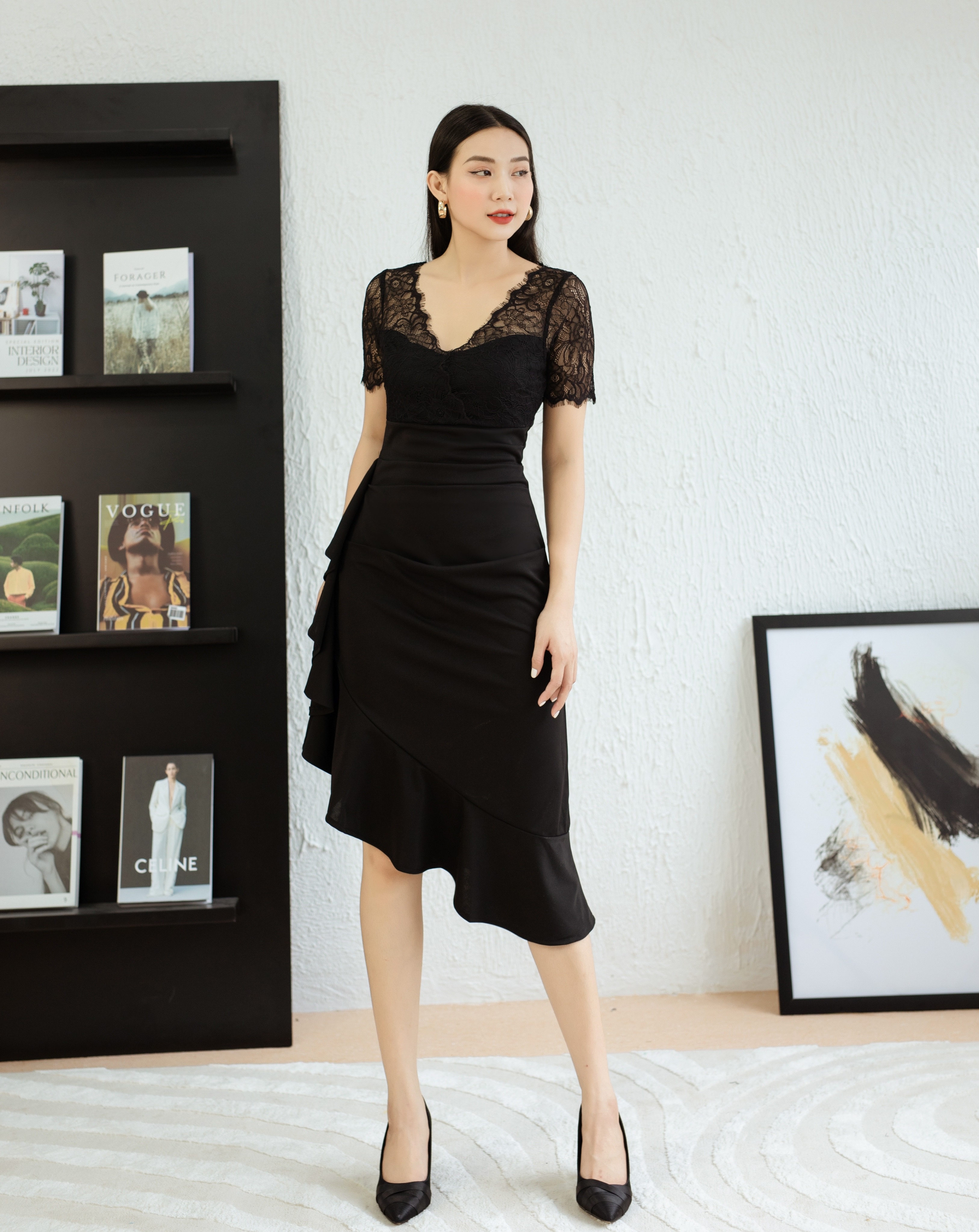 Đầm body đuôi cá phối ren_thumbnail_4