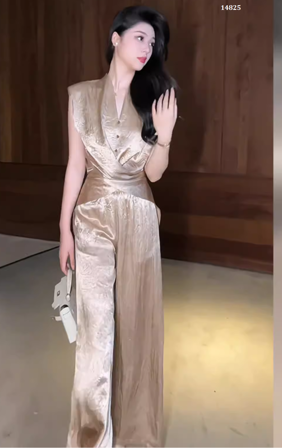 14825-Set bộ áo kiểu đắp chéo kèm quàn  suông ( lụa latin)_thumbnail_0