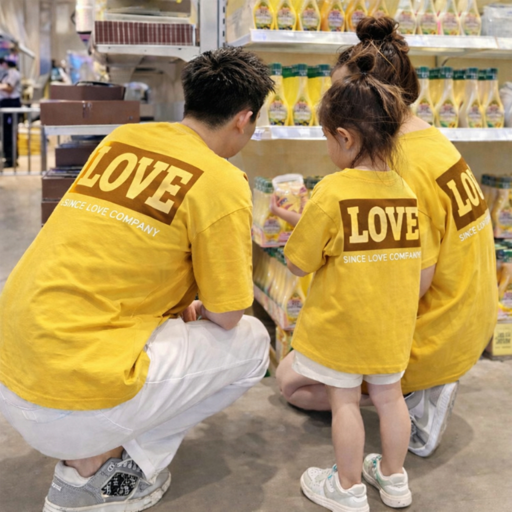 Áo thun gia đình in chữ LOVE áo đồng phục 3-4-5 người chất cotton - Loza Kids GĐ8427_thumbnail_2