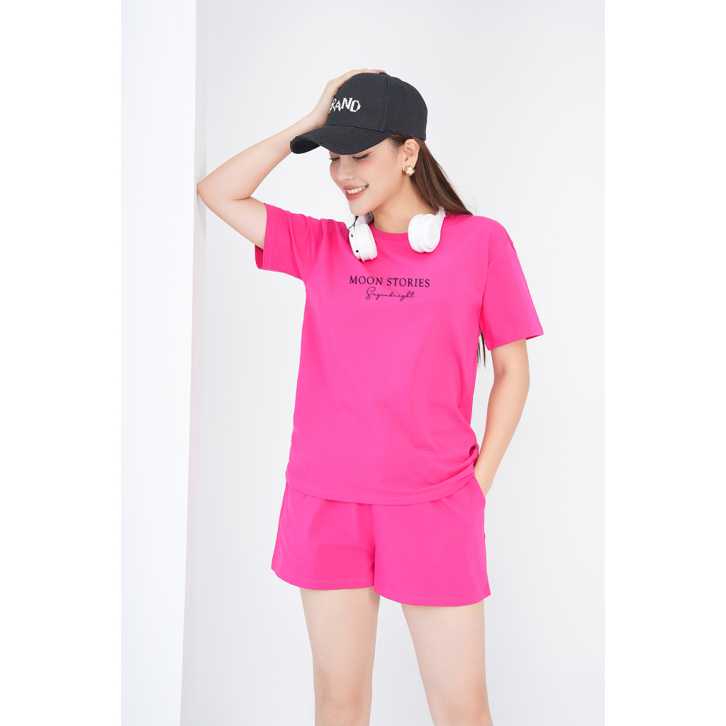 [Form Rộng] Bộ quần áo thun nữ ＬＯＺΛ Moon Stories cotton lạnh mùa hè gồm quần đùi và áo phông tay cộc - BR6289_thumbnail_2