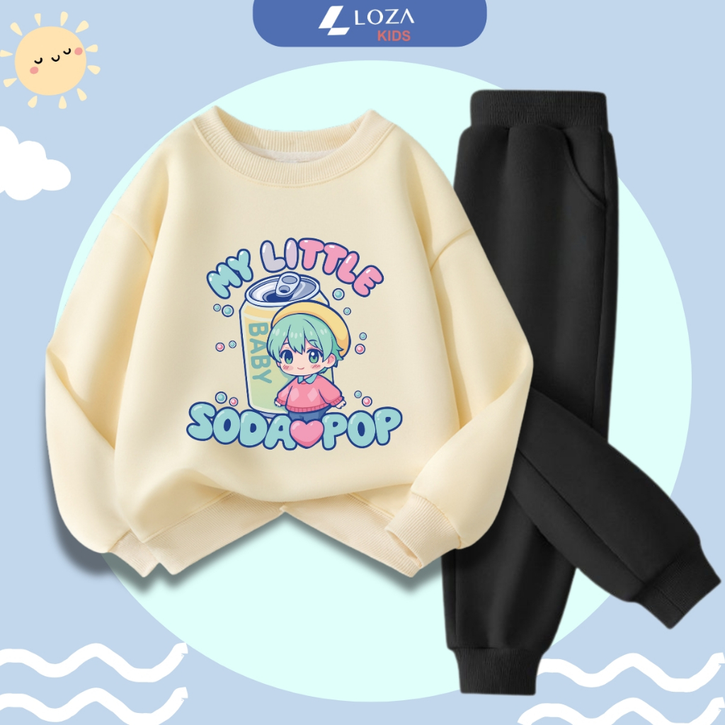 Set bộ nỉ bé trai, bé gái in hình SODA POP - Loza Kids BI547_thumbnail_1