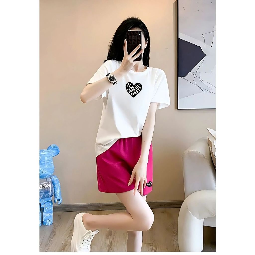 Đồ bộ nữ mùa hè gồm áo thun form rộng và quần đùi cotton - Set đồ nữ thời trang -  LOZA G0288_thumbnail_1