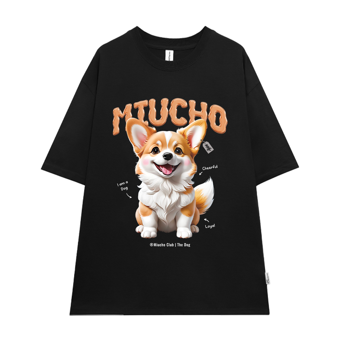 Áo thun form rộng 12 con giáp tuổi Tuất ATD1237 Miucho tay ngắn cổ tròn in mix_thumbnail_13