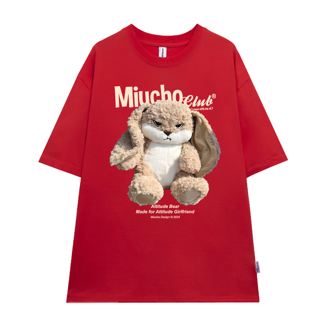 Áo thun cặp đôi couple local brand form rộng ATD722 Miucho cotton cổ tròn in graphic