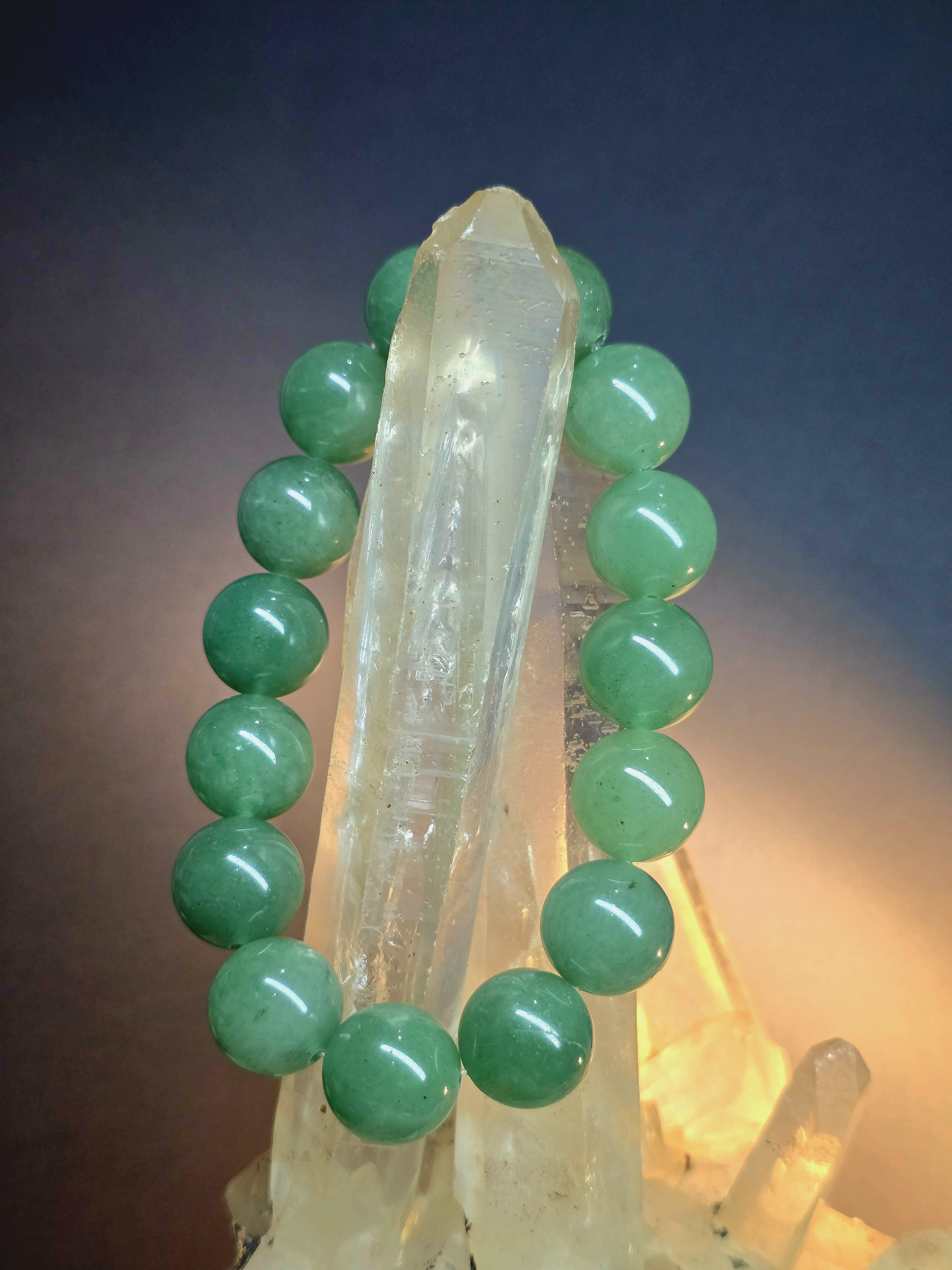 Vòng Tay Đá Thạch Anh Xanh Green Aventurine Ngọc Đông Linh