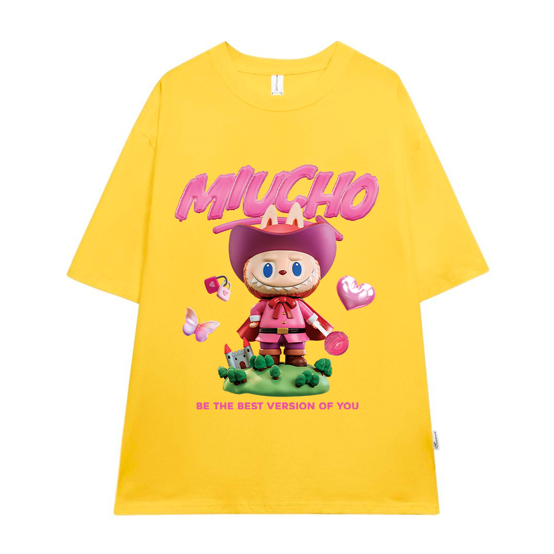 Áo thun labubu dễ thương form rộng nhiều màu ATD1453 Miucho vải cotton cổ tròn in mix_thumbnail_14