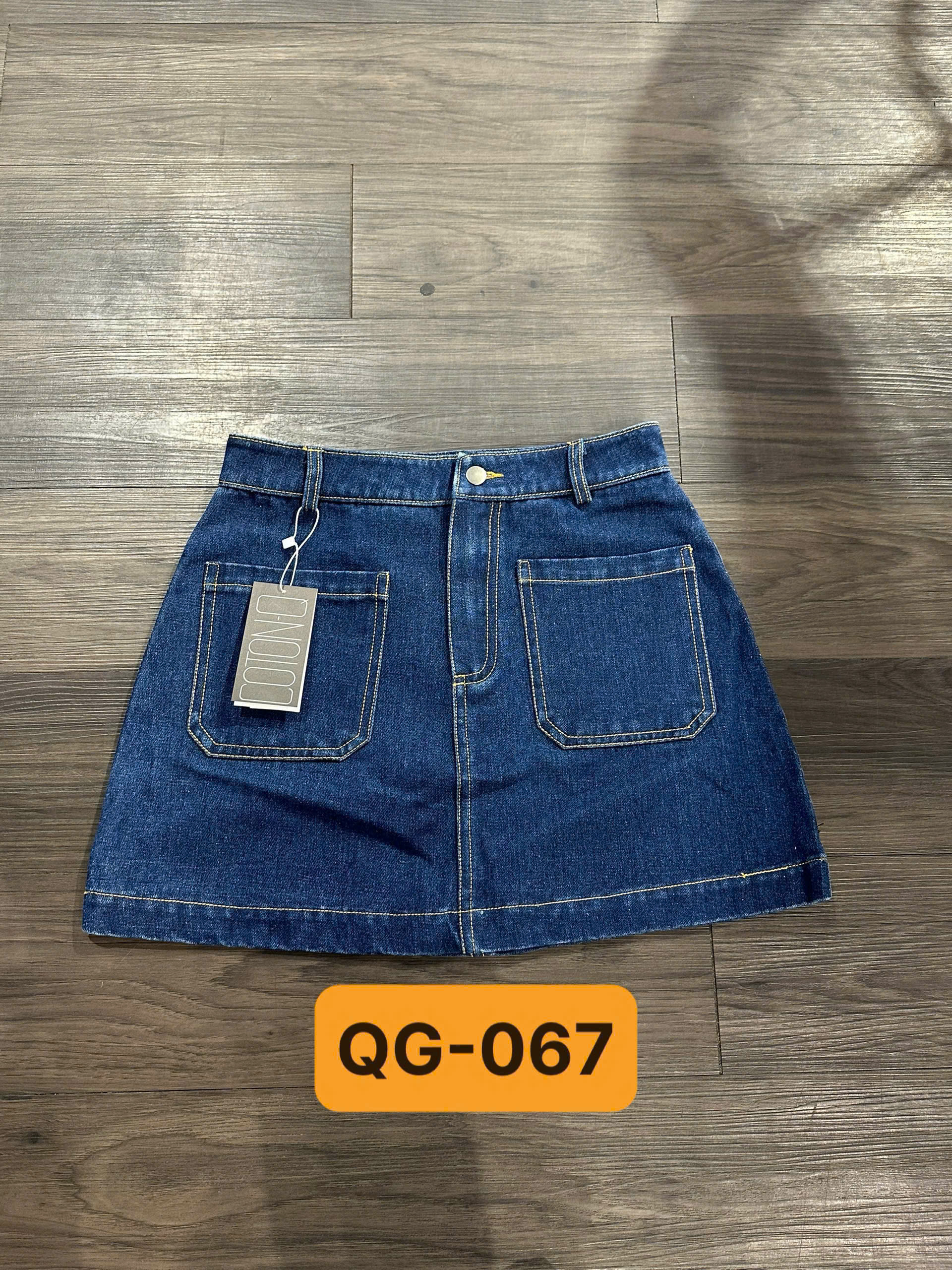 TS10 Chân váy ngắn Coton Q jean 2M ( NHẠT )
