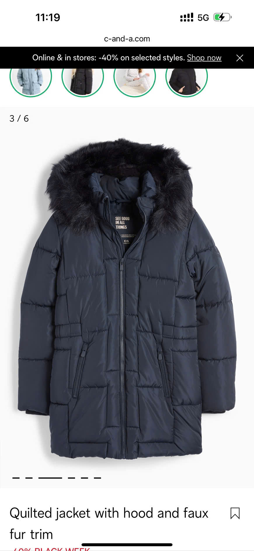 E39 Áo khoác phao dáng dài bé