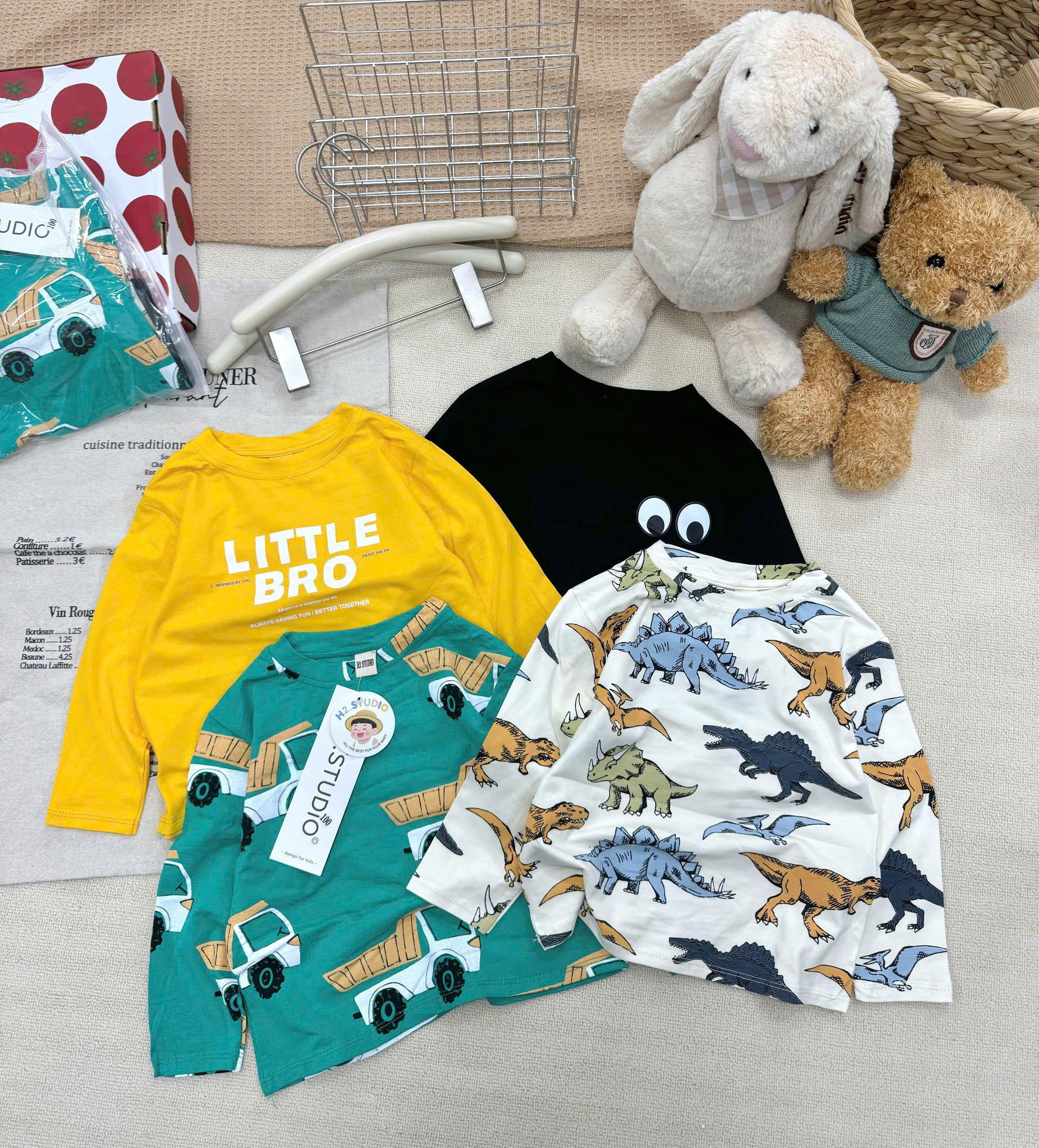 B67 SET 4 ÁO Ô TÔ TẢI XANH 4 MÀU- A106.245