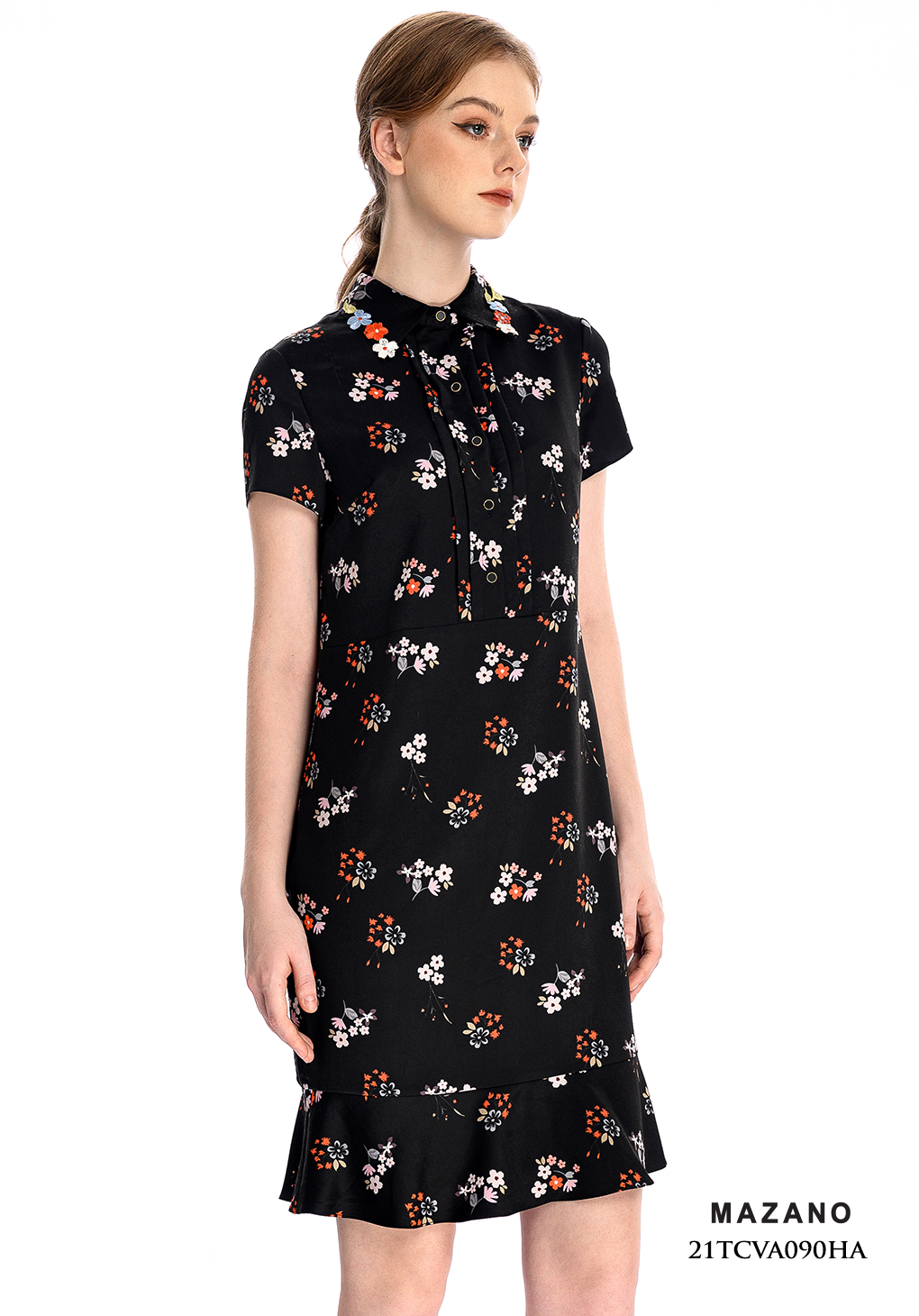 Váy sơ mi suông nền đen họa tiết suông chân bèo_thumbnail_1