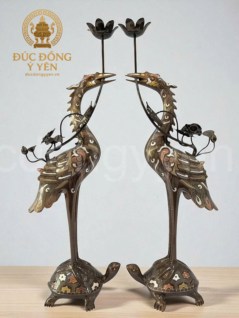 Bộ đỉnh tam sự rồng nổi  khảm ngũ sắc đúc đồng đỏ _thumbnail_4