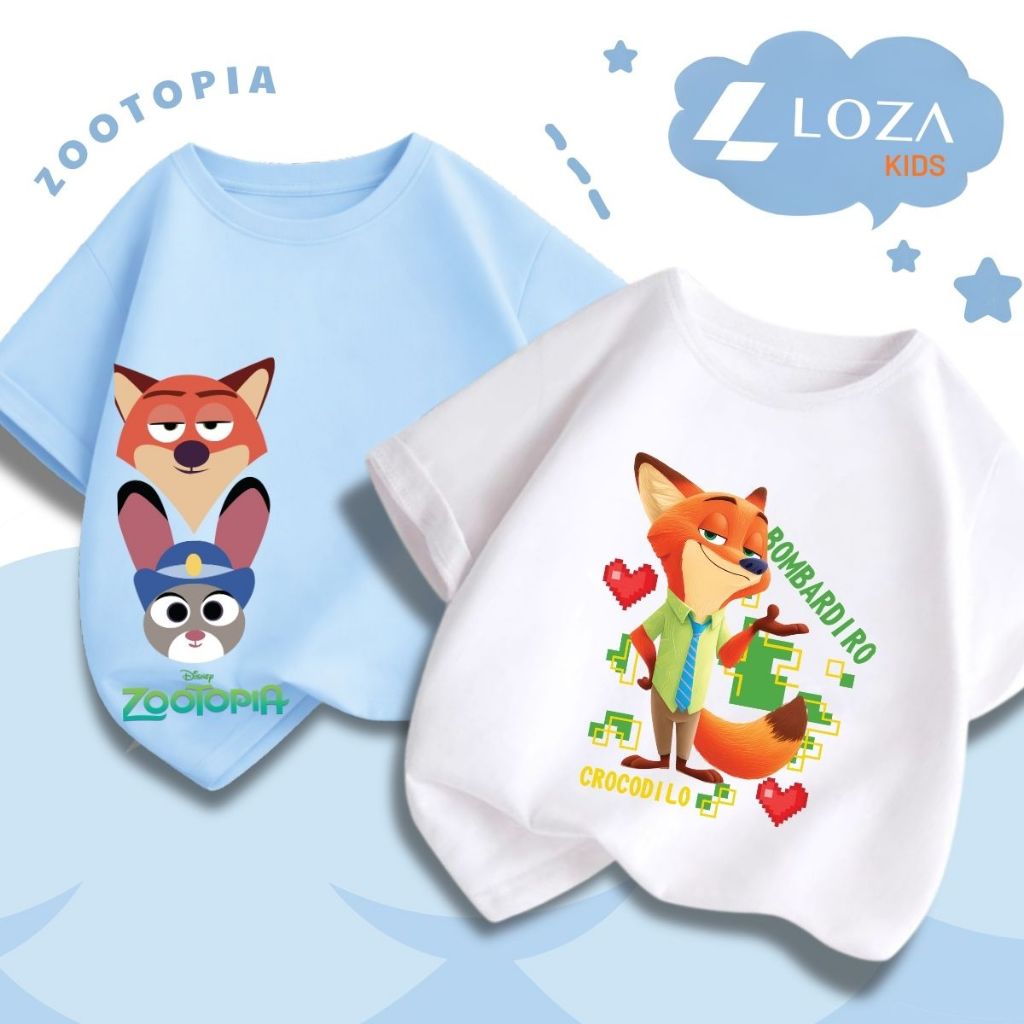 Áo thun bé trai in hình hoạt hình ZOOTOPIA - Loza Kids Mã AT036