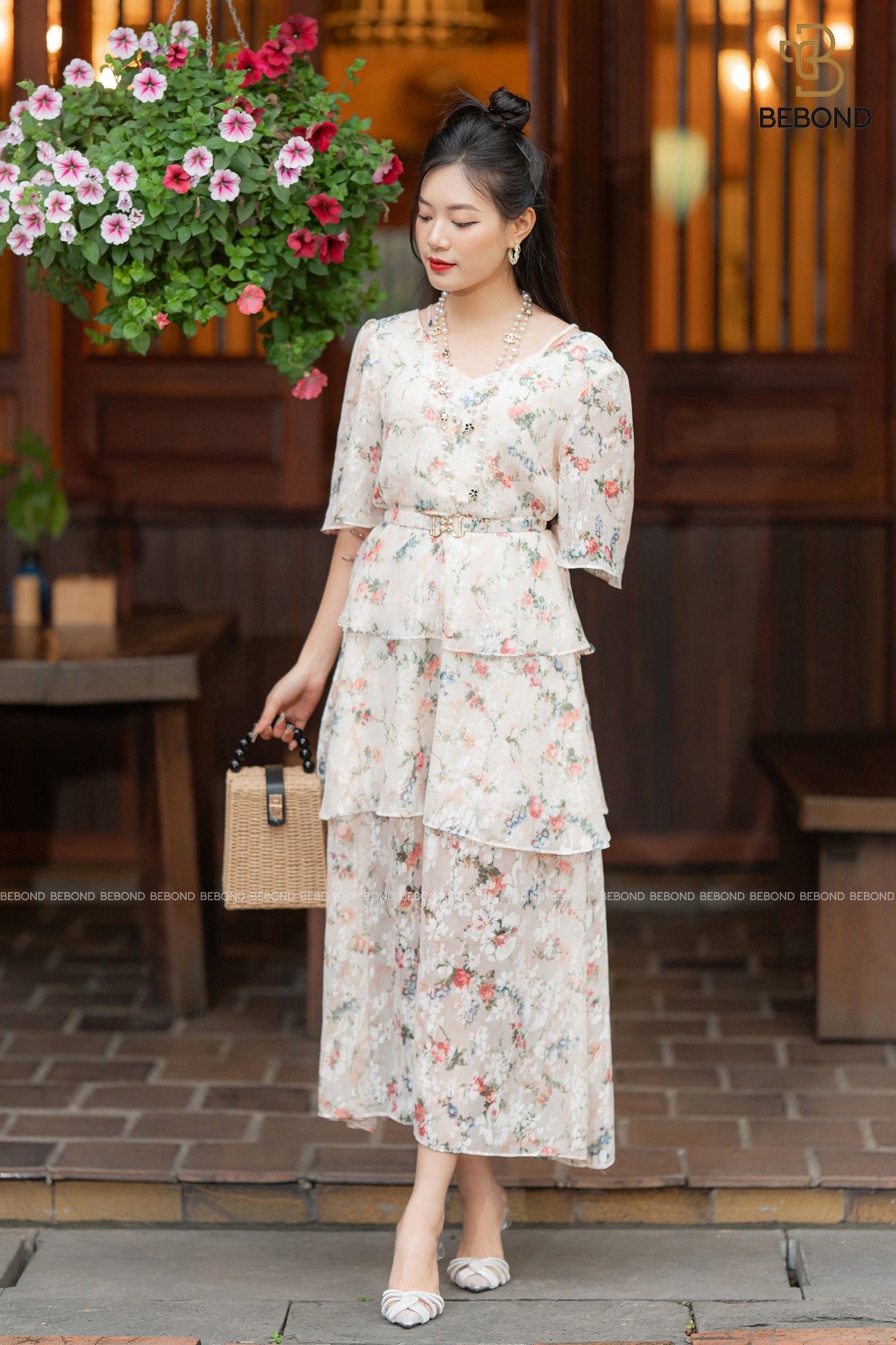 Đầm tơ tằm in hoa kèm đai- MARLEE DRESS_thumbnail_10