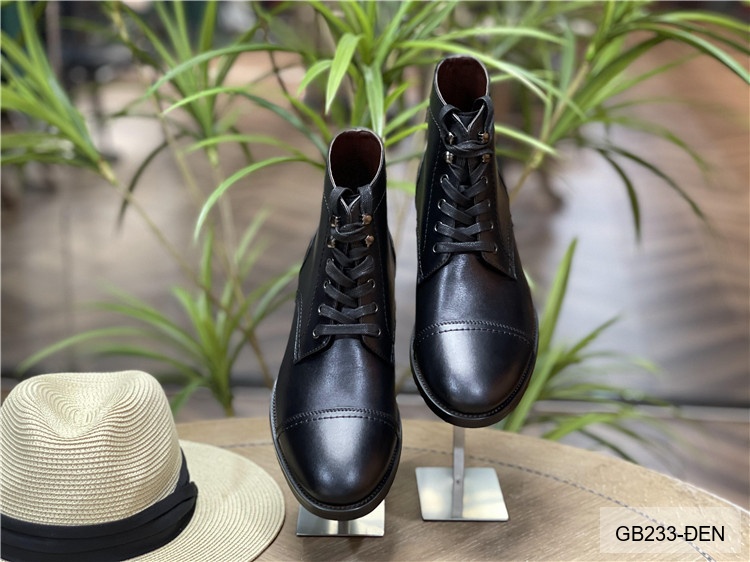 GB233 - Giày Boots Martin Nam Da Bò Phong Cách Anh, Đế Cao Su Chống Trượt, Màu Đen Kaki_thumbnail_8