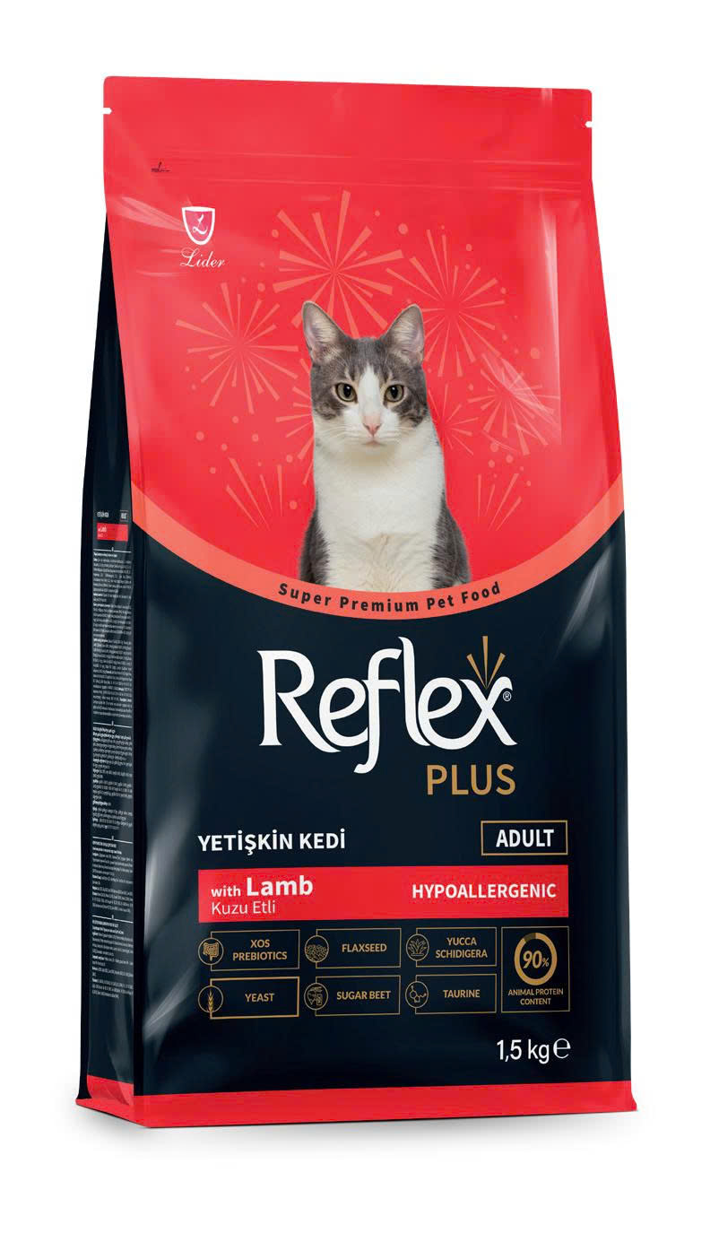 Thức ăn cho mèo REFLEX PLUS ADULT CAT FOOD LAMB AND RICE (Thịt cừu) 1.5KG