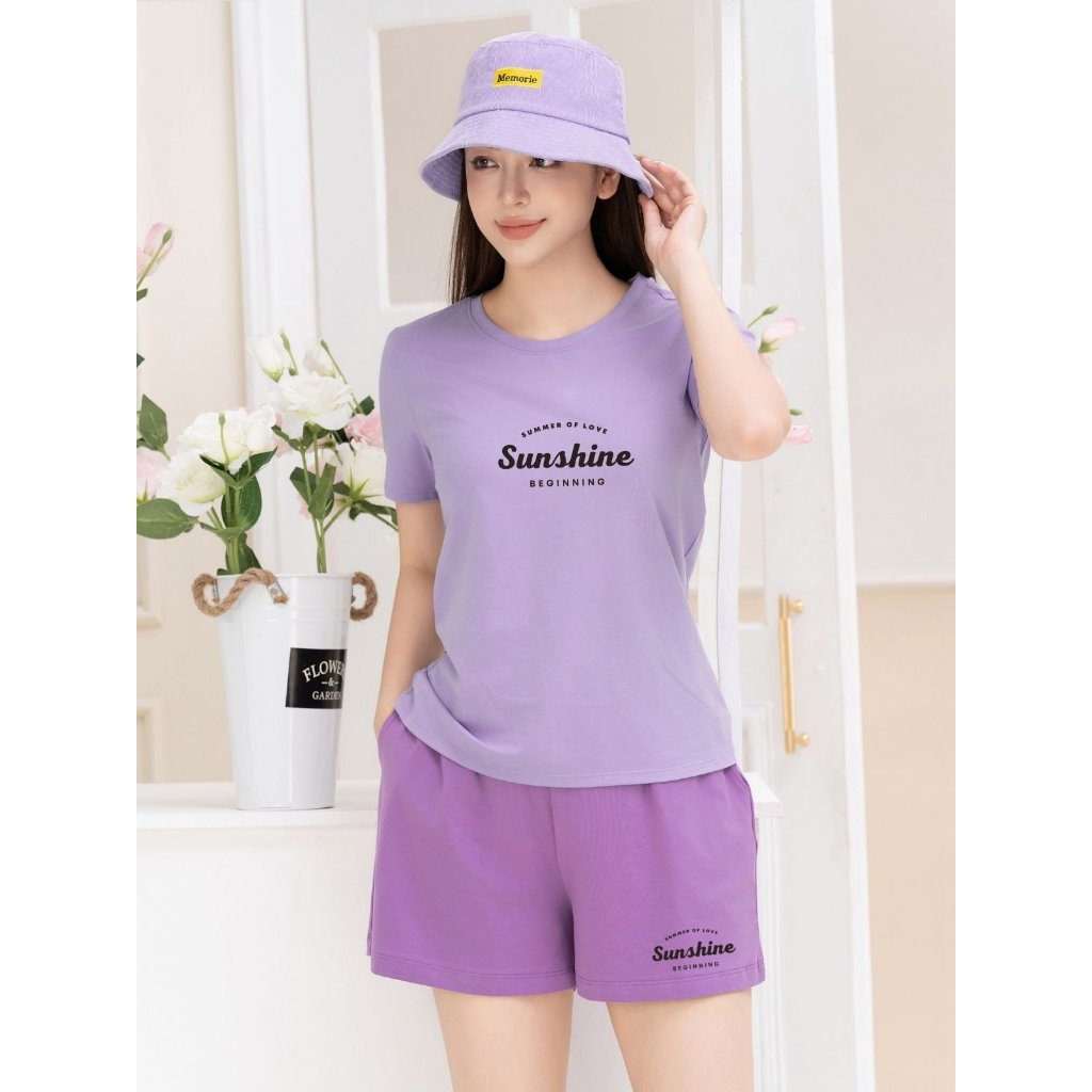 [Form Vừa] Bộ đồ nữ dáng vừa- Set đồ nữ mặc nhà mùa hè (áo thun + quần đùi) - LOZA G0132_thumbnail_4