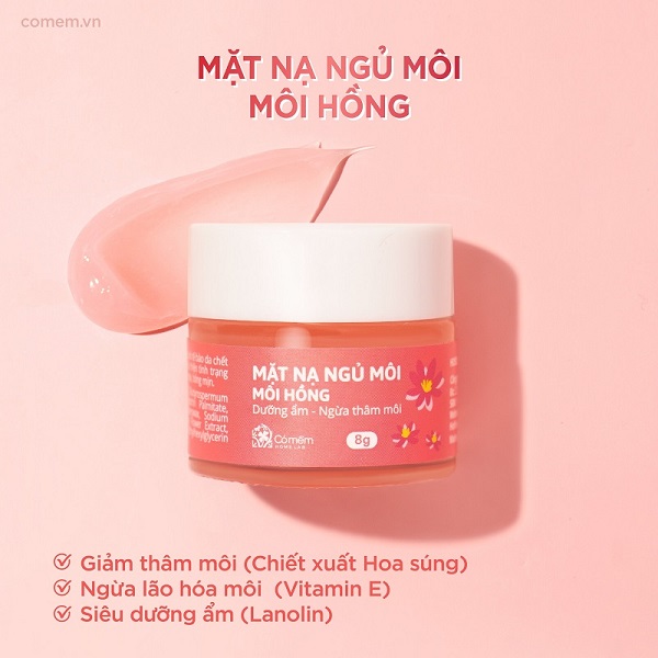 Mặt nạ ngủ Môi Hồng dưỡng đôi môi hồng hào