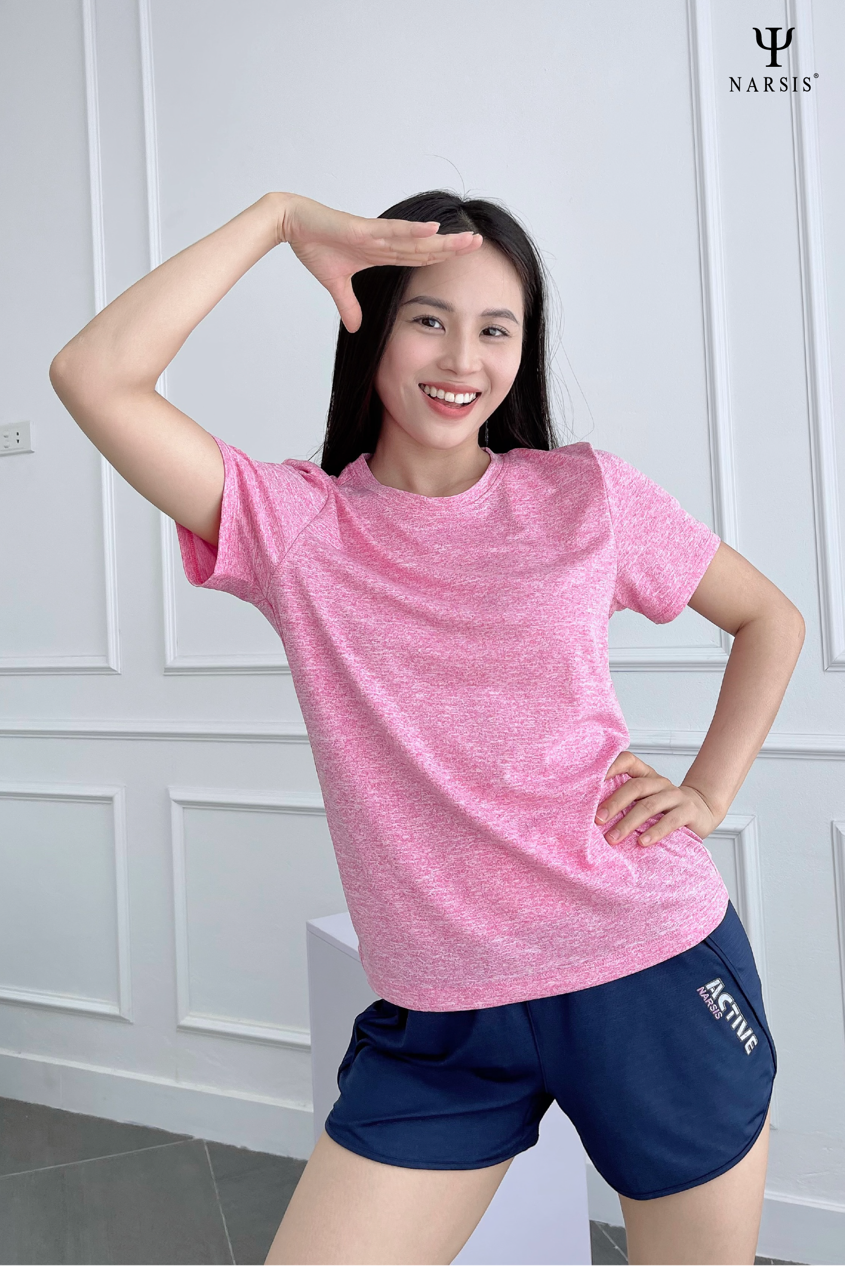 BỘ THỂ THAO NỮ VẢI THÔNG HƠI HỒNG H23003 NARSIS CHẤT LIỆU THOÁNG MÁT, DỄ CHỊU, THOẢI MÁI CẢ NGÀY,..._thumbnail_2