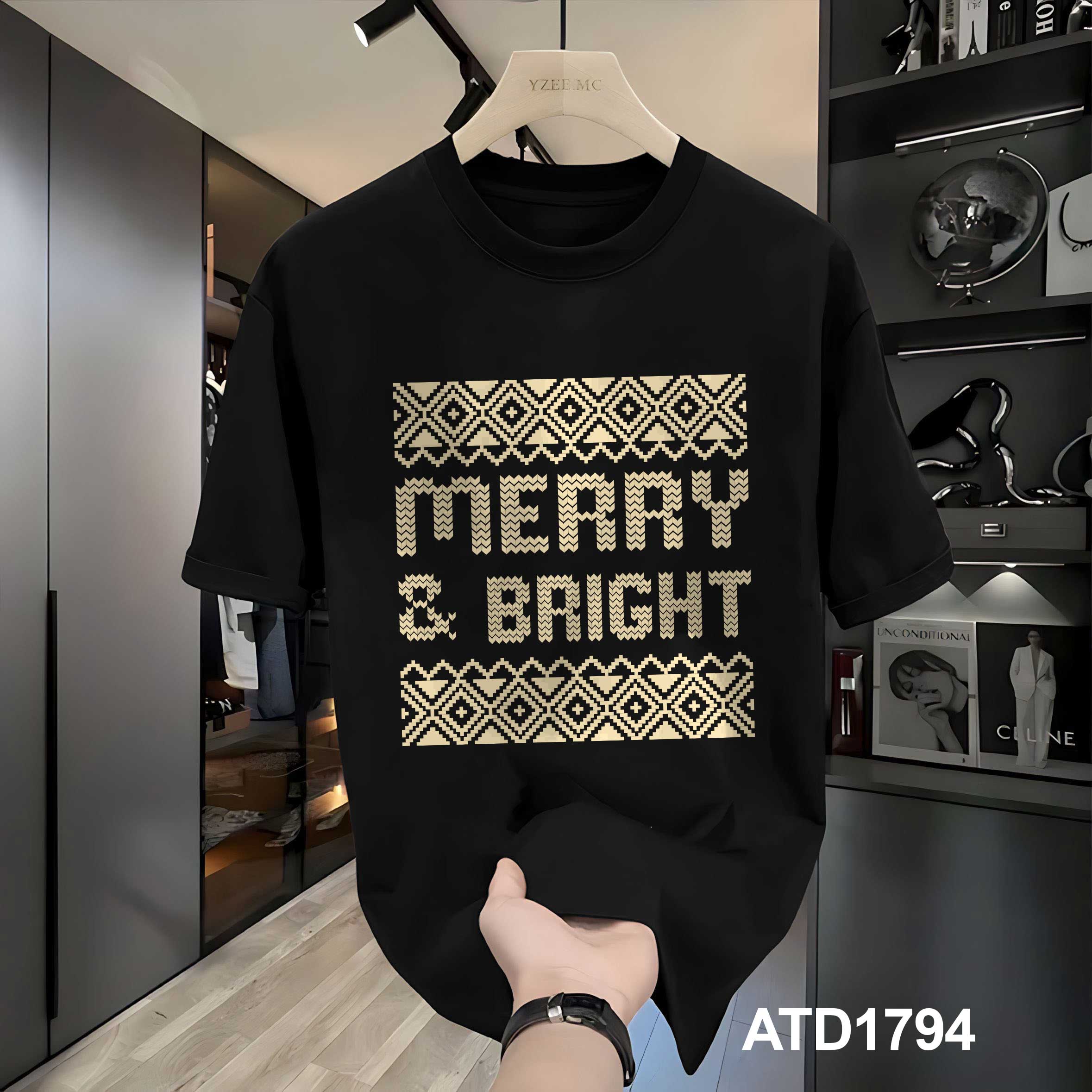 Áo phông nam giáng sinh noel form rộng cổ tròn vải cotton thoáng mát 1794 Miucho Iconic in artwork_thumbnail_7