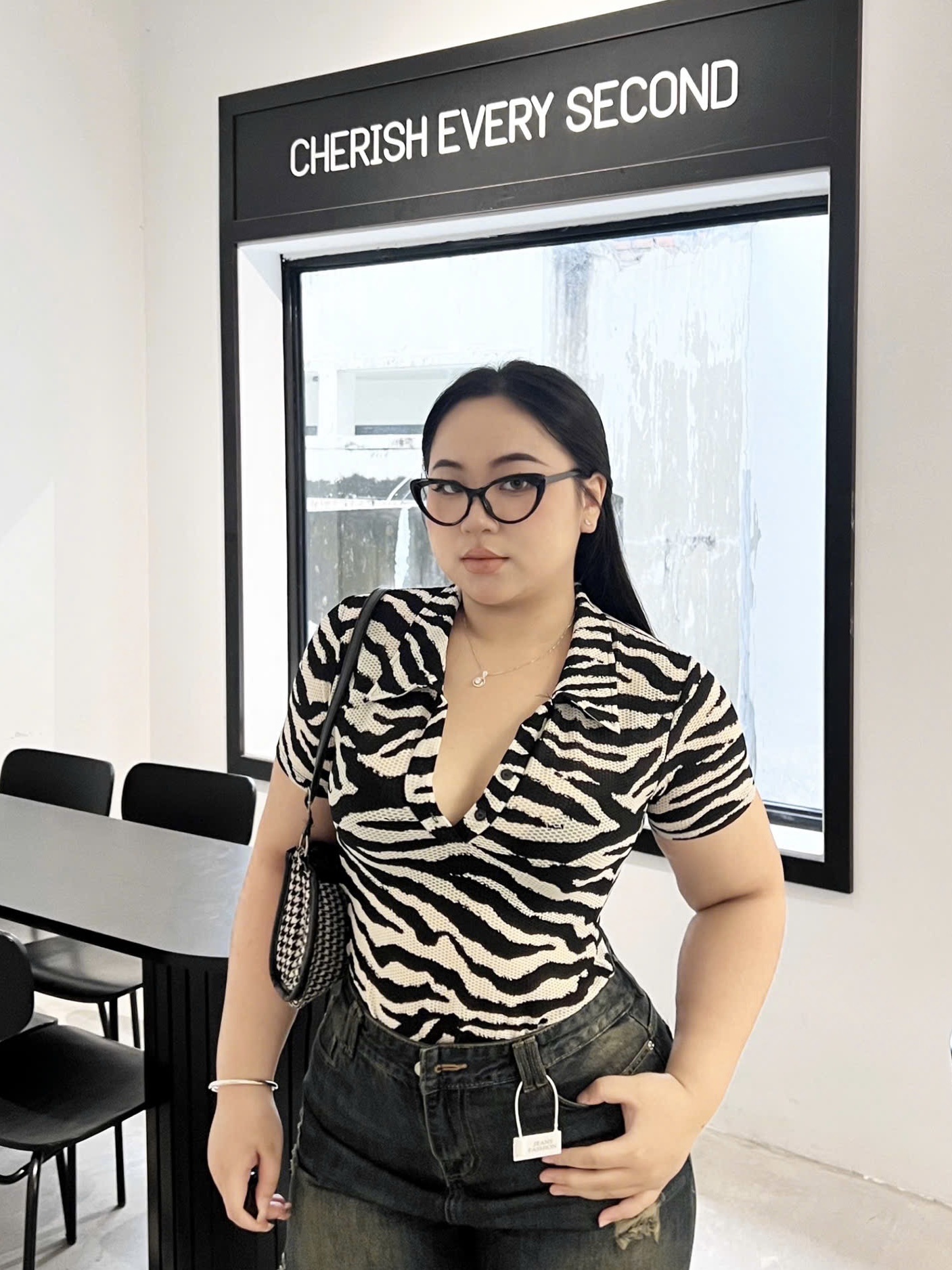 BIGSIZE - Áo thun tay ngắn có cổ T- AT9058_thumbnail_8