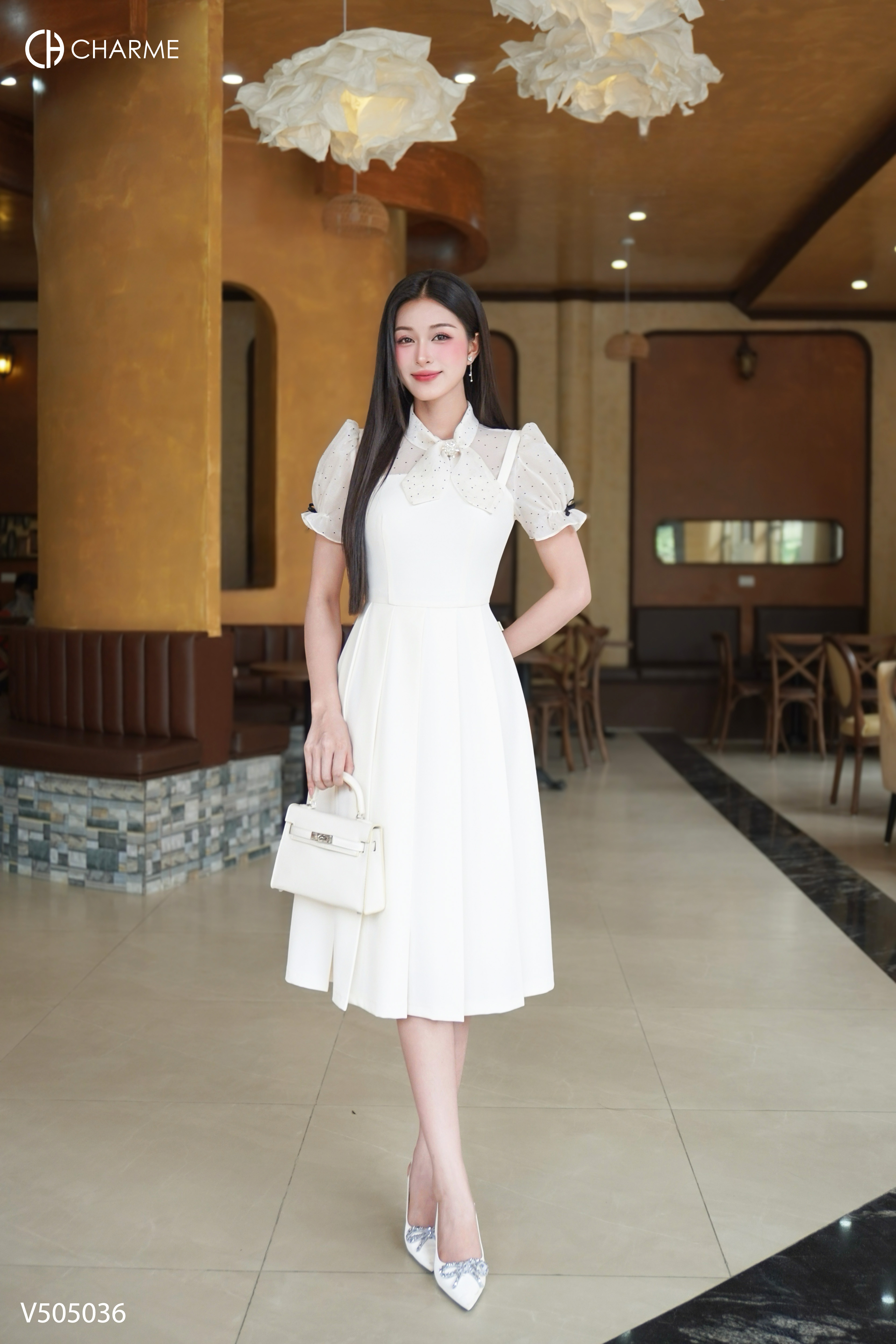 Váy xếp ly dáng dài phối tơ_thumbnail_3