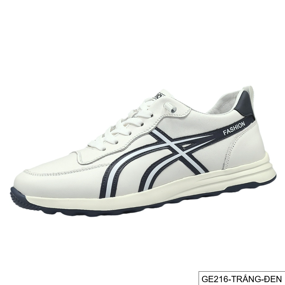 GE216 - Giày thể thao màu trắng da bò lớp đầu cho nam, giày hợp thời trang nam, giày thường ngày sang trọng nhẹ nhàng cao cấp dễ phối đồ thích hợp châu Âu da thật_thumbnail_14