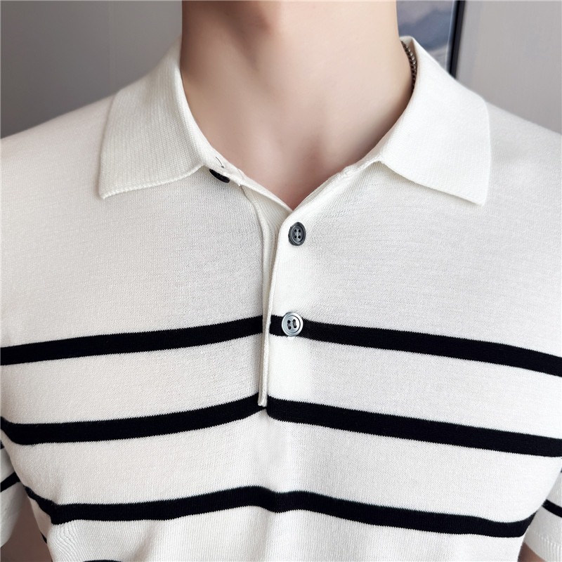 PA32 – Áo polo dệt kim Tencel sọc tương phản cao cấp_thumbnail_5